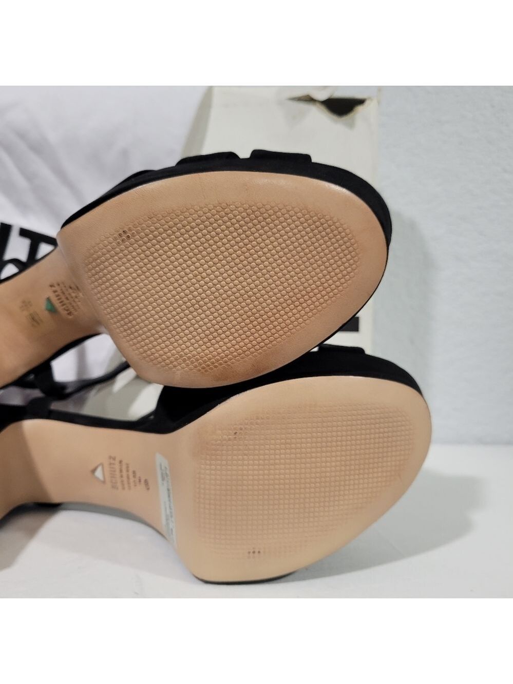 Schutz Keefa Platform Sandal Heels Black Sz 10.5 - Picture 9 of 10